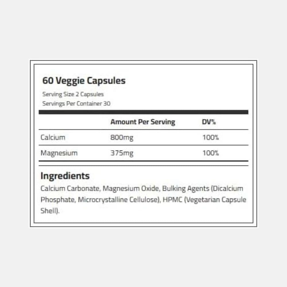 Calcium & Magnesium Supplement - 60 Vegan Capsules 2