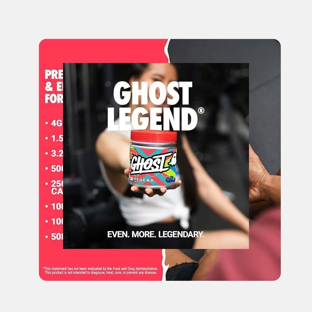GHOST Legend Pre-Workout Powder - Blue Raspberry Flavor 5
