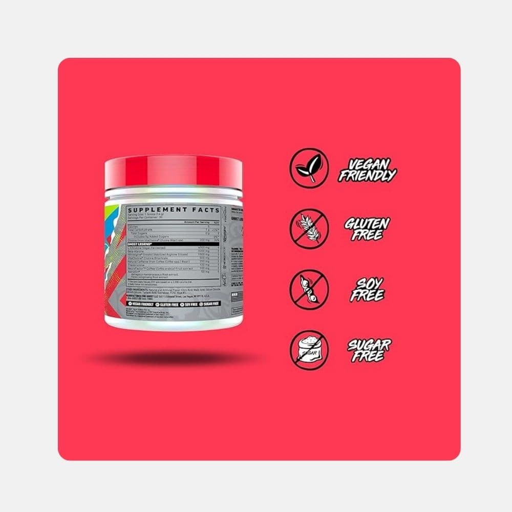 GHOST Legend Pre-Workout Powder - Blue Raspberry Flavor 3