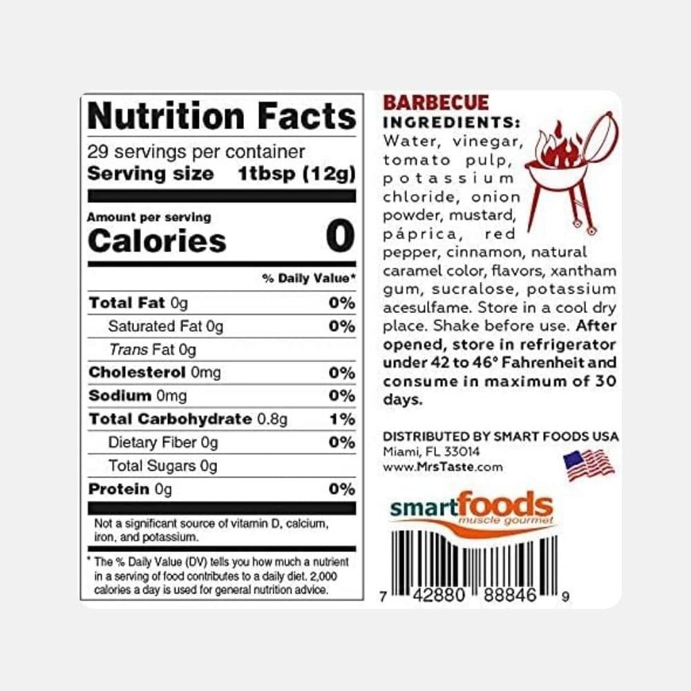 MRS TASTE Zero Calorie Barbeque Sauce (350g) 3