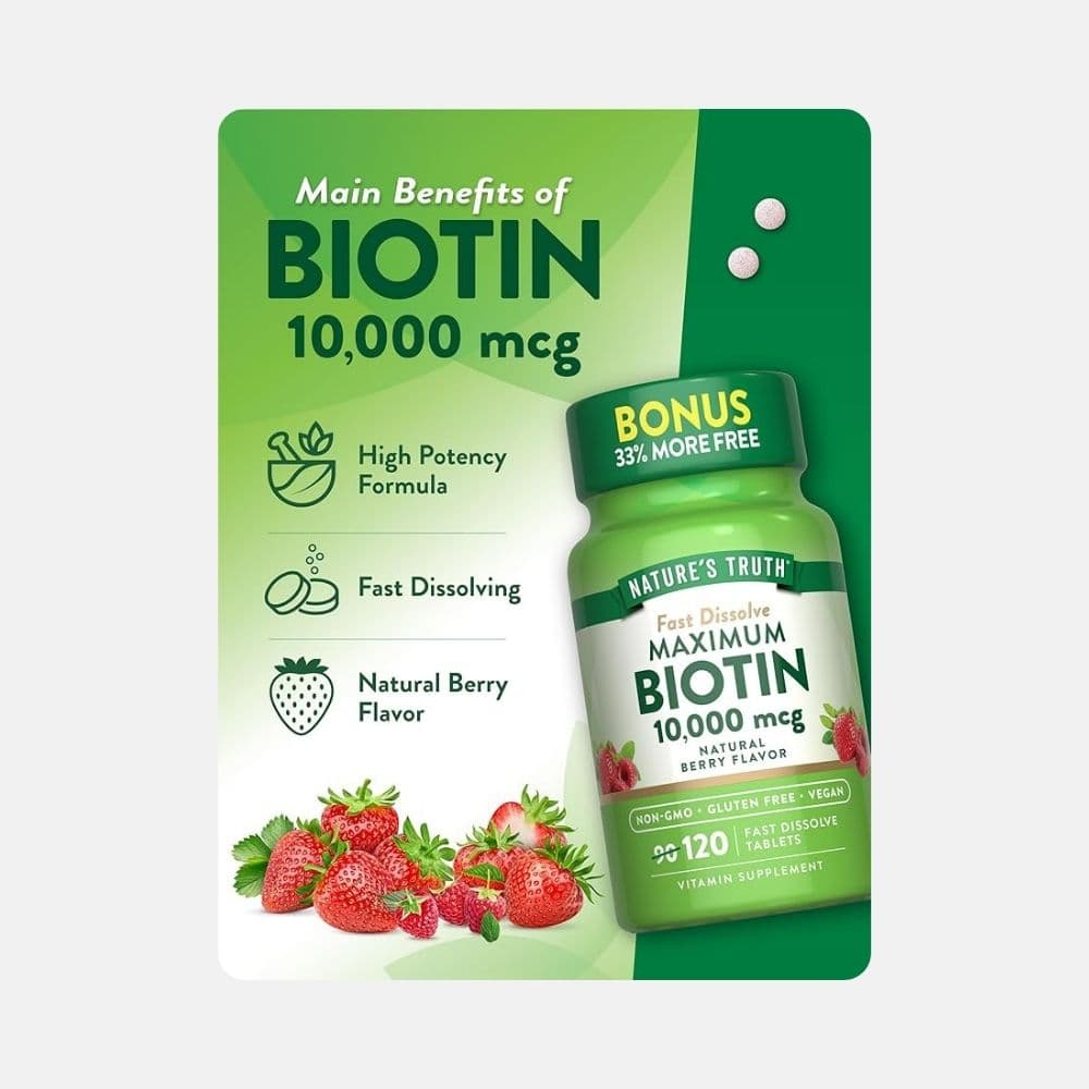 Nature’s Truth Biotin 10,000 mcg for Healthy Hair 3
