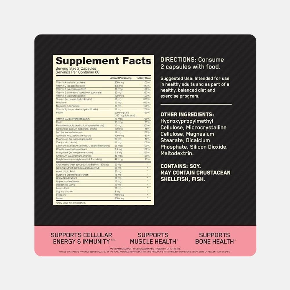 Optimum Nutrition Opti-Women Multivitamin Capsules (60 Count) 5