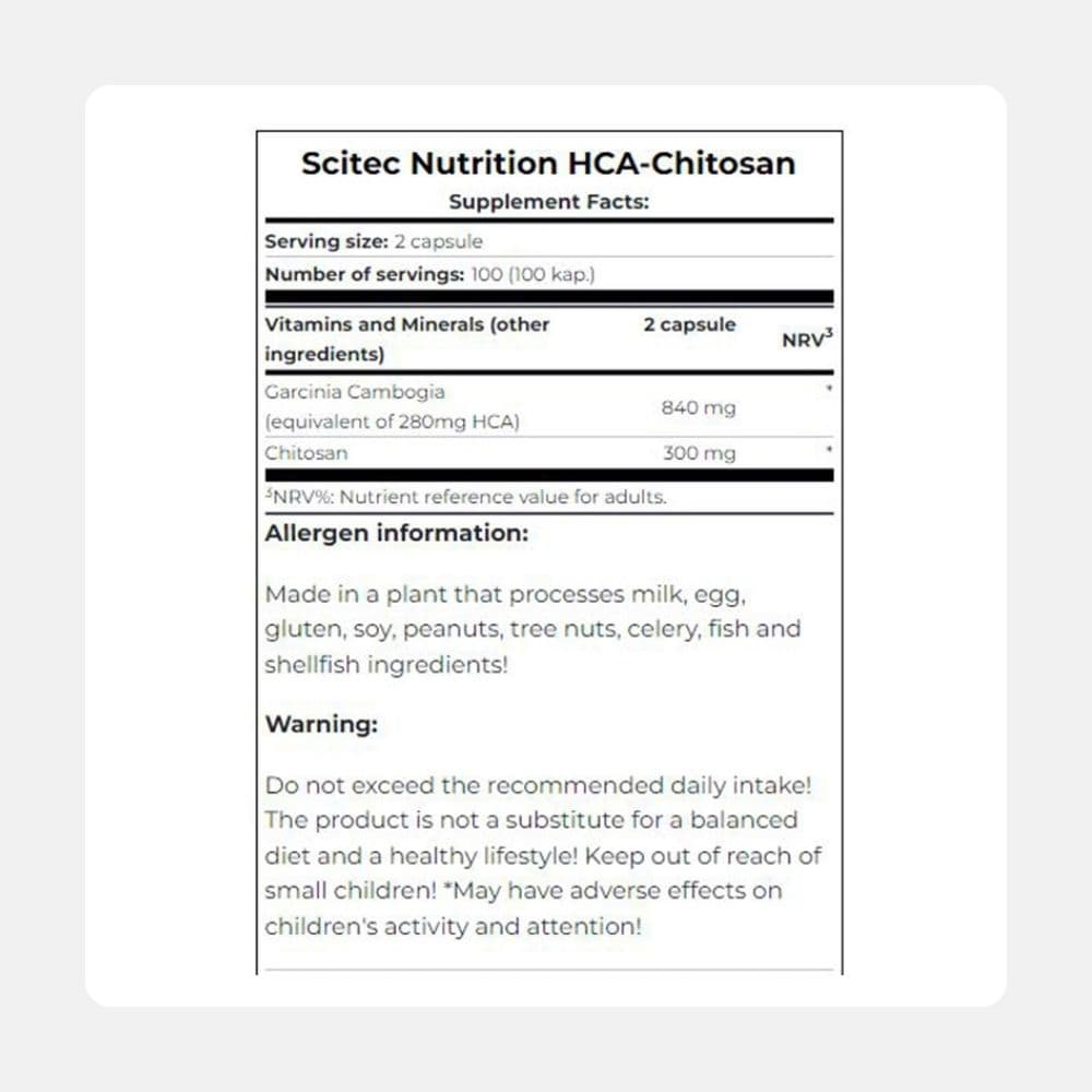 Scitec HCA-Chitosan Dietary Tablets - 100 Count 2