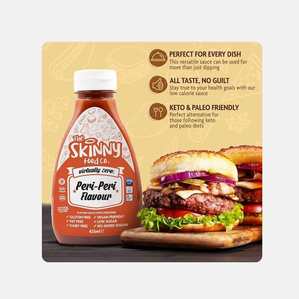 Skinny Food Co Zero Calorie Peri Peri Sauce 425ml 2