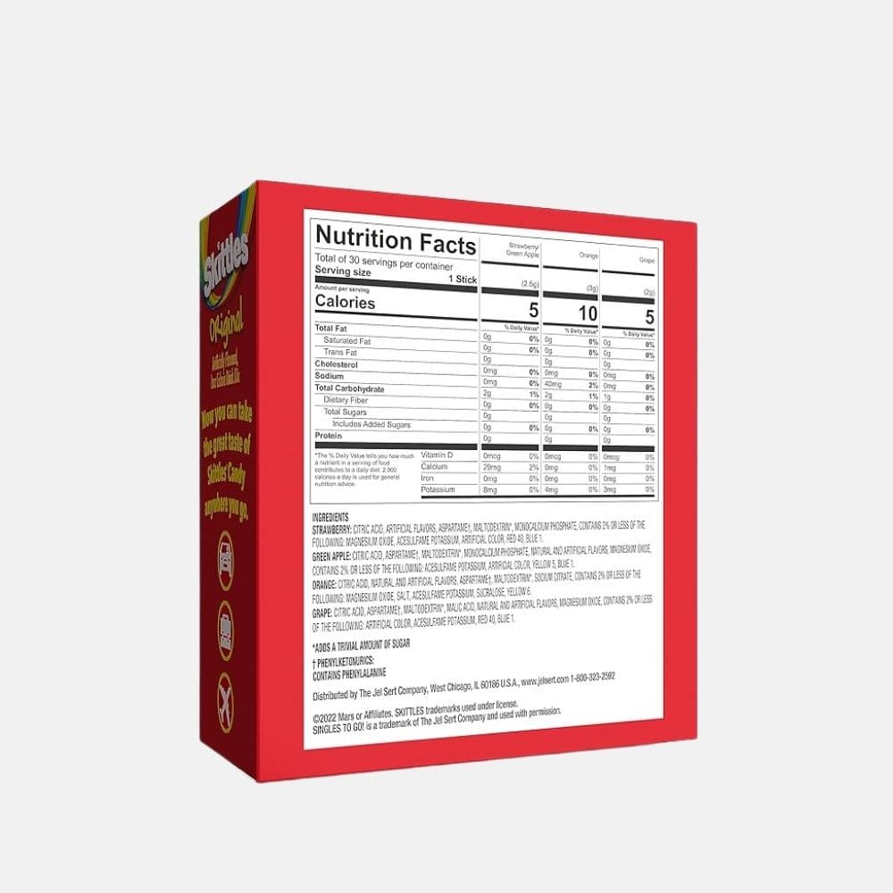 SKITTLES Singles To Go Tropical Drink Mix - 40 Sticks 4