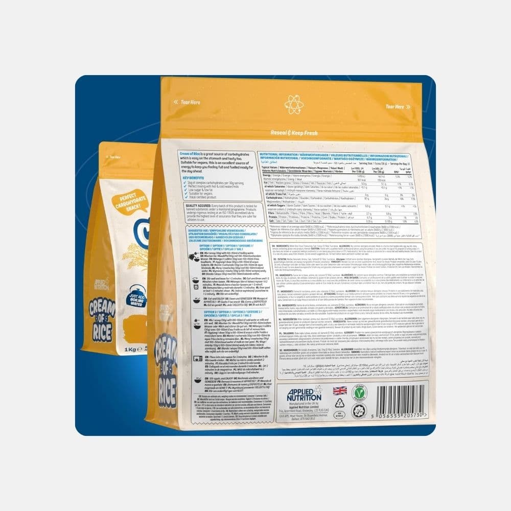 Applied Nutrition Cream of Rice - Vegan Carbohydrate Powder 3